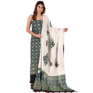 Center flower ajrakh Print Salwar suit