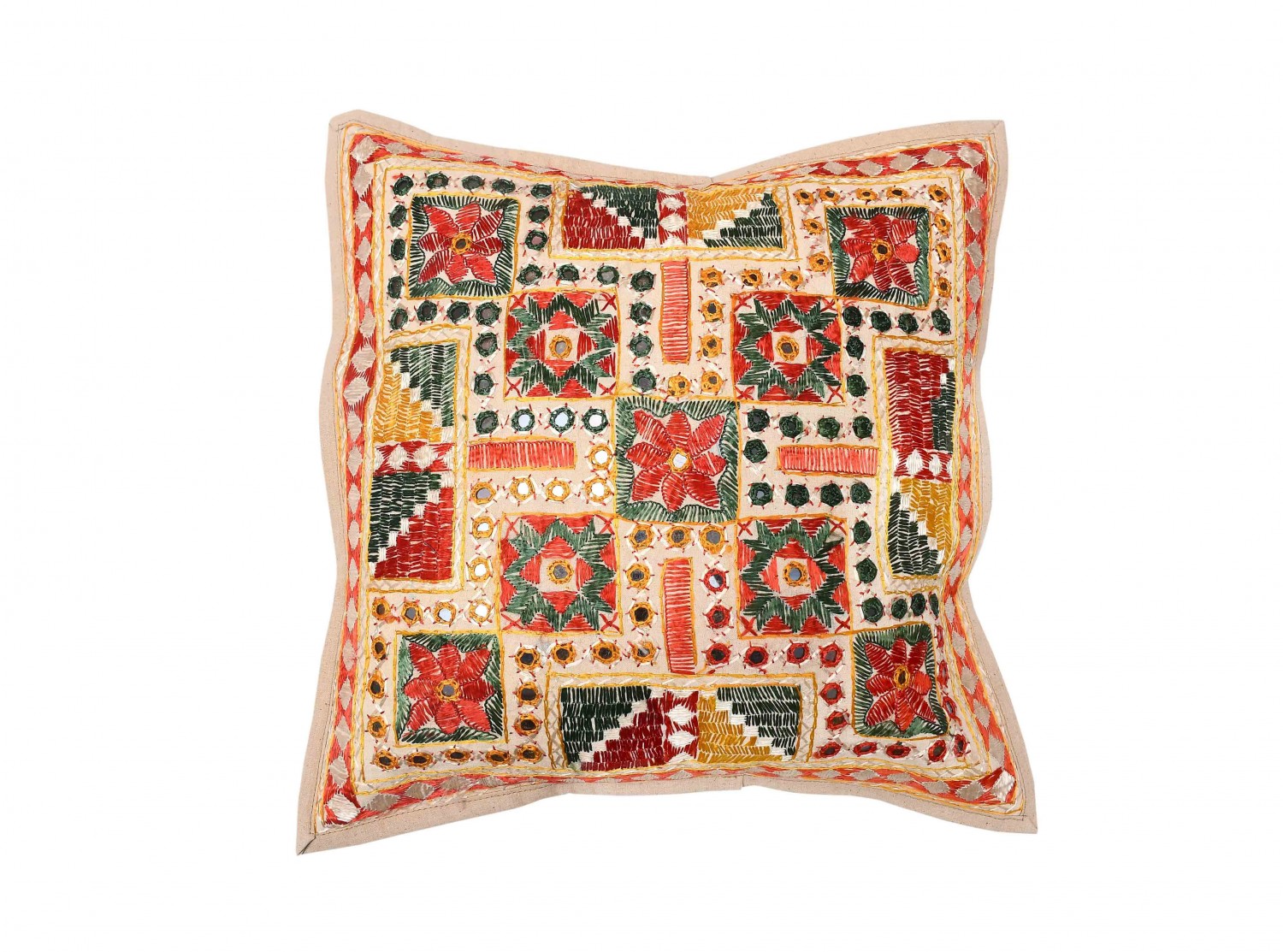 Mirror Embroidered Multi Mix Cushion Cover