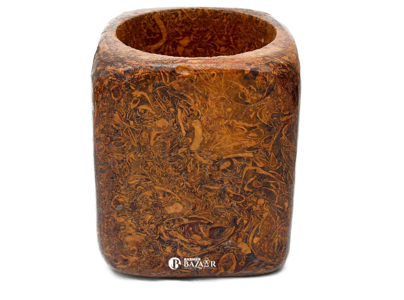 Habur Stone Pen Holder (Natural Fossil, 4 inch) Multi Purpose Holder